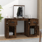 vidaXL Schminktisch mit Spiegel Räuchereiche 130x50x132,5 cm