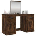 vidaXL Schminktisch mit Spiegel Räuchereiche 130x50x132,5 cm