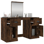 vidaXL Schminktisch mit Spiegel Räuchereiche 130x50x132,5 cm
