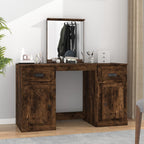 vidaXL Schminktisch mit Spiegel Räuchereiche 130x50x132,5 cm