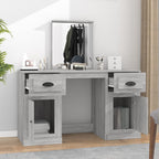 vidaXL Schminktisch mit Spiegel Grau Sonoma 130x50x132,5 cm