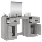 vidaXL Schminktisch mit Spiegel Grau Sonoma 130x50x132,5 cm