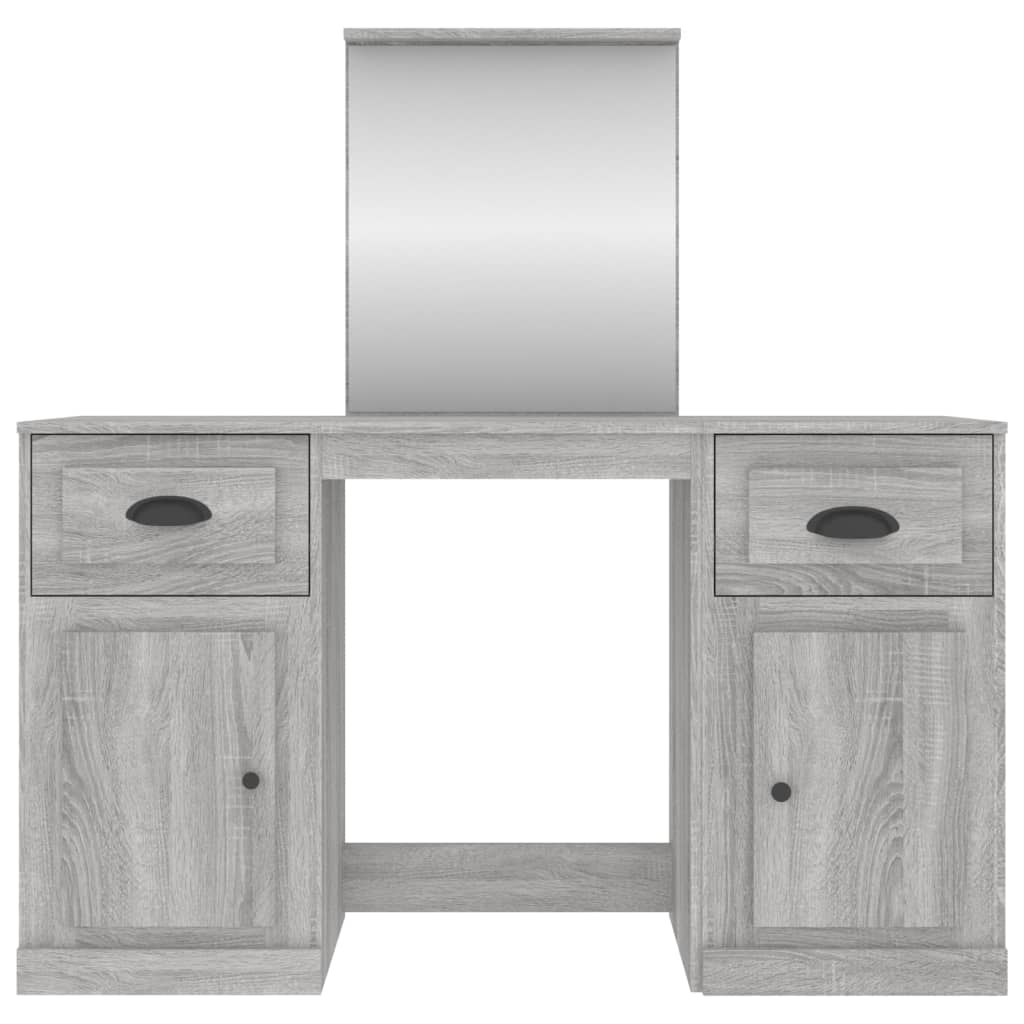 vidaXL Schminktisch mit Spiegel Grau Sonoma 130x50x132,5 cm
