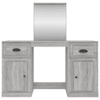 vidaXL Schminktisch mit Spiegel Grau Sonoma 130x50x132,5 cm