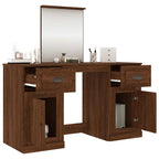 vidaXL Schminktisch mit Spiegel Braun Eichen-Optik 130x50x132,5 cm