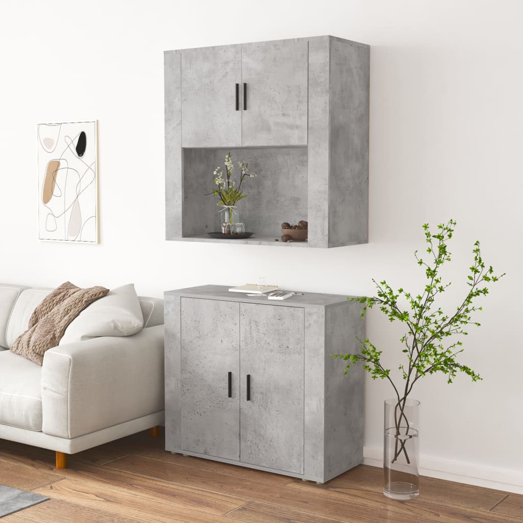 vidaXL Highboard Betongrau Holzwerkstoff