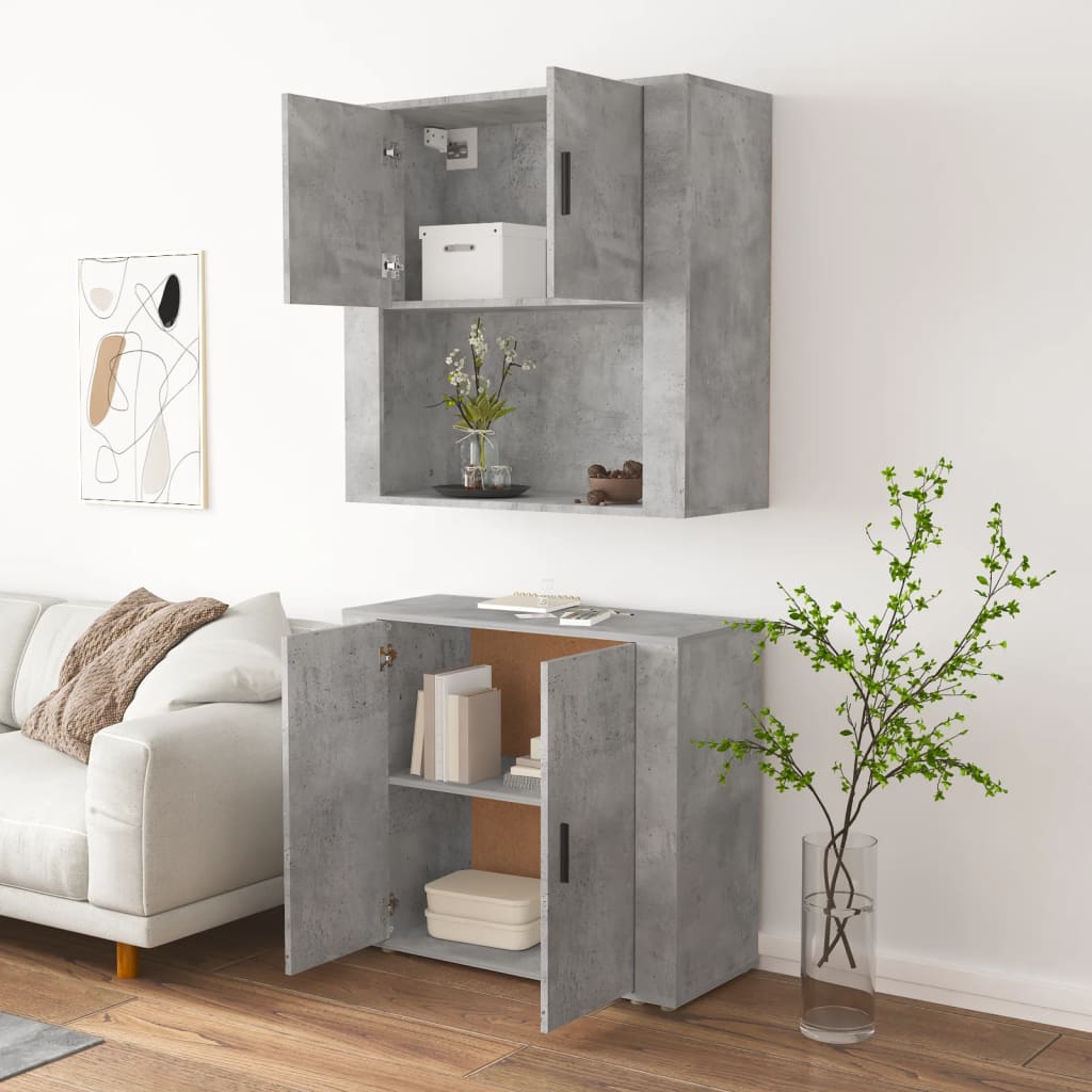 vidaXL Highboard Betongrau Holzwerkstoff