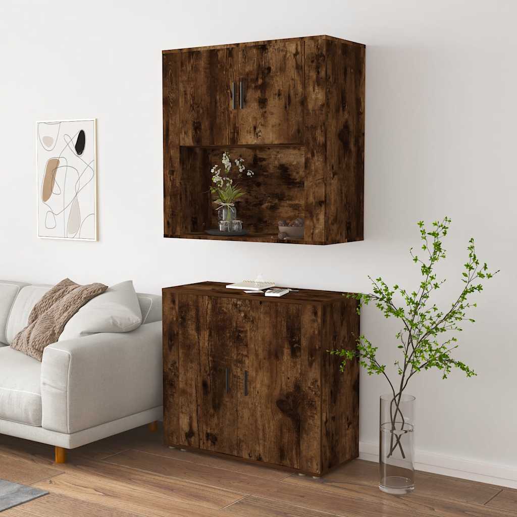 vidaXL Highboard Räuchereiche Holzwerkstoff