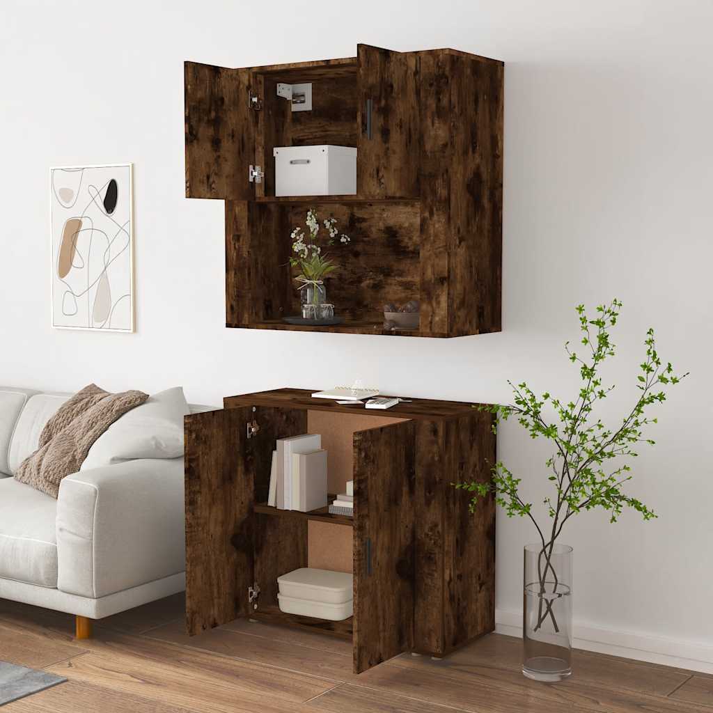 vidaXL Highboard Räuchereiche Holzwerkstoff