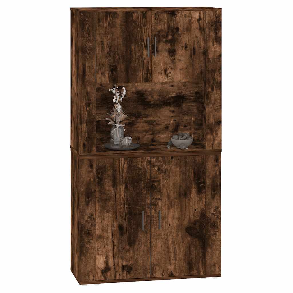 vidaXL Highboard Räuchereiche Holzwerkstoff