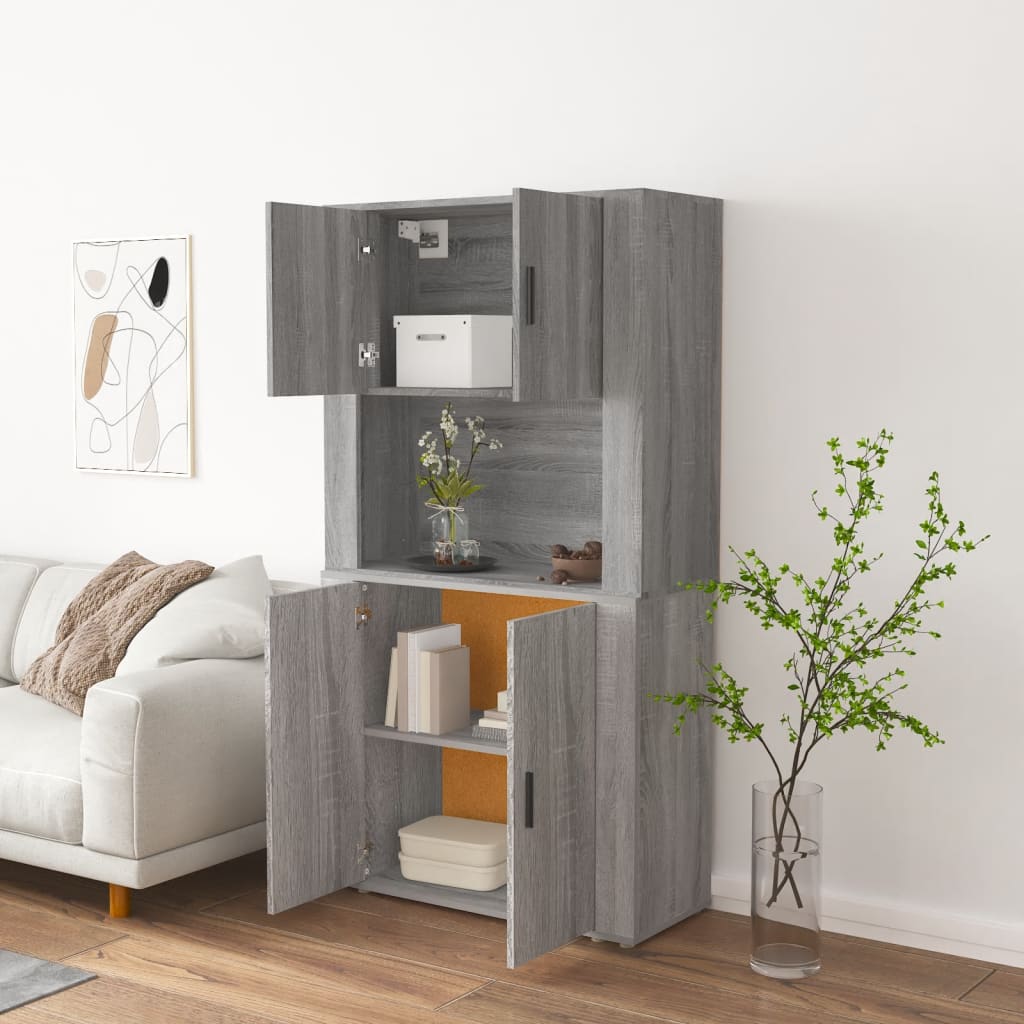 vidaXL Highboard Grau Sonoma Holzwerkstoff