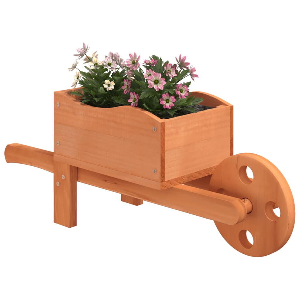 vidaXL Pflanzgefäße Schubkarre-Design 2 Stk. 47x15x19 cm Massivholz