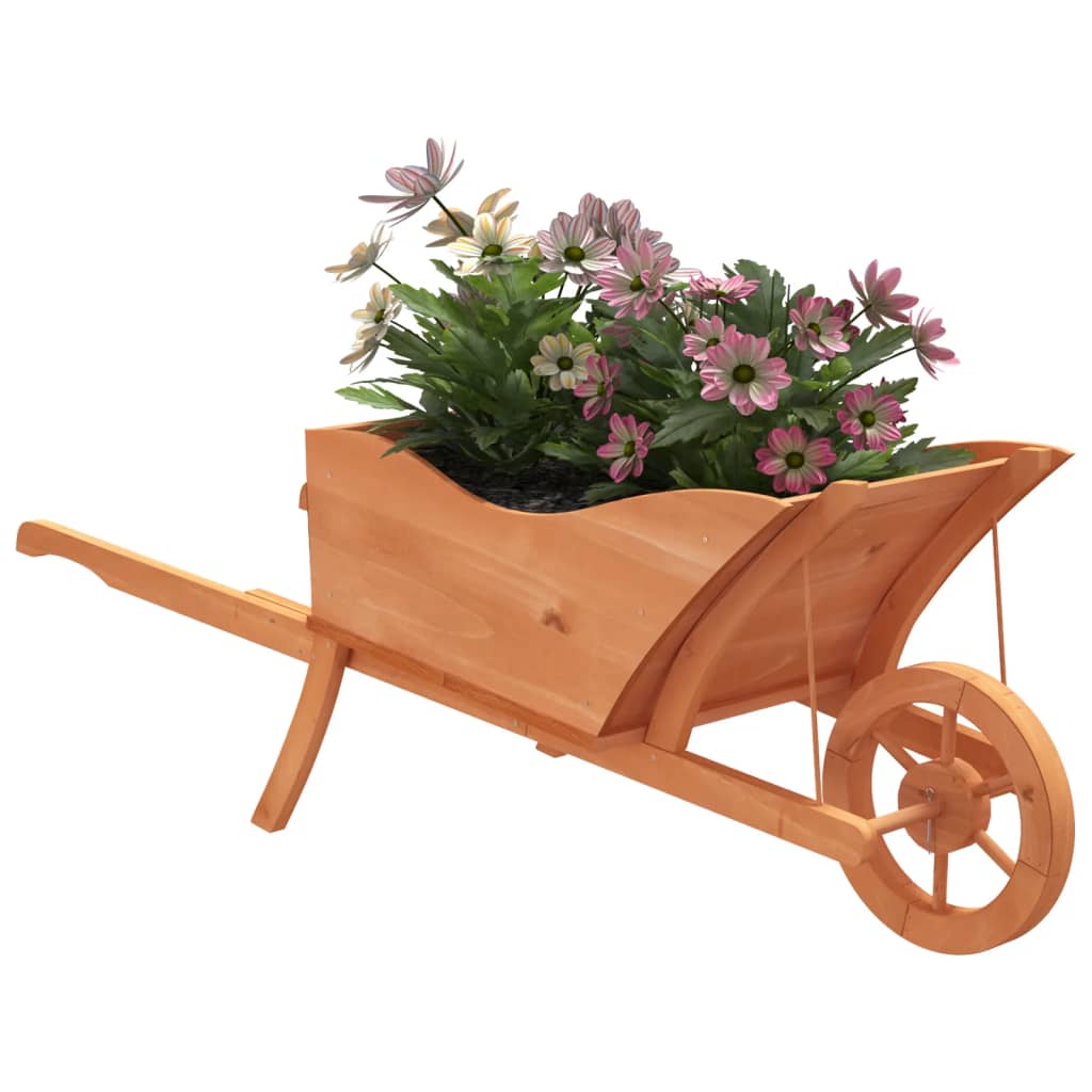 vidaXL Pflanzgefäß Schubkarre-Design 128x45,5x43 cm Massivholz Tanne