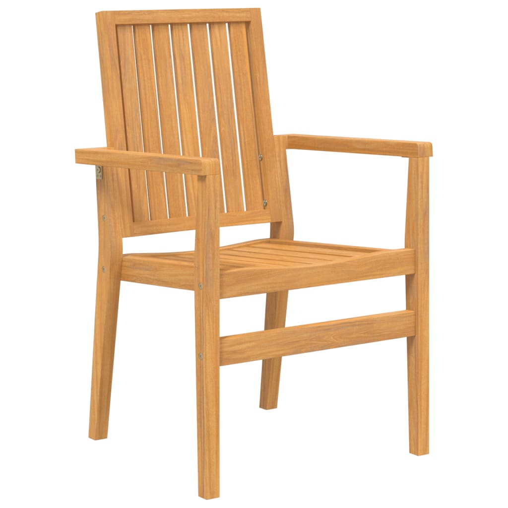 vidaXL Stapelbare Gartenstühle 2 Stk. 56,5x57,5x91 cm Massivholz Teak