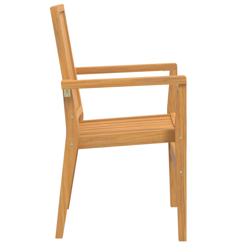 vidaXL Stapelbare Gartenstühle 2 Stk. 56,5x57,5x91 cm Massivholz Teak