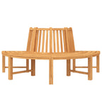 vidaXL Baumbank Halbrund Ø201 cm Massivholz Teak