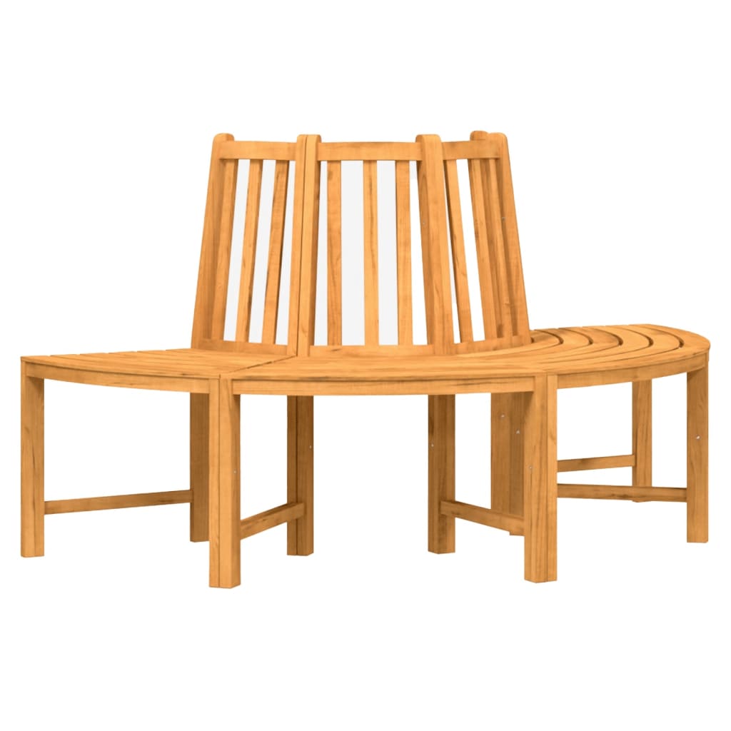 vidaXL Baumbank Halbrund Ø160 cm Massivholz Teak