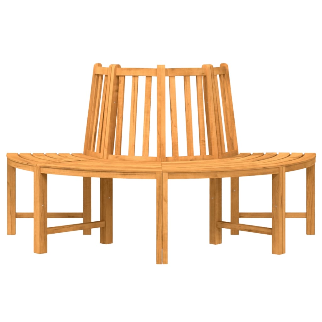 vidaXL Baumbank Halbrund Ø160 cm Massivholz Teak
