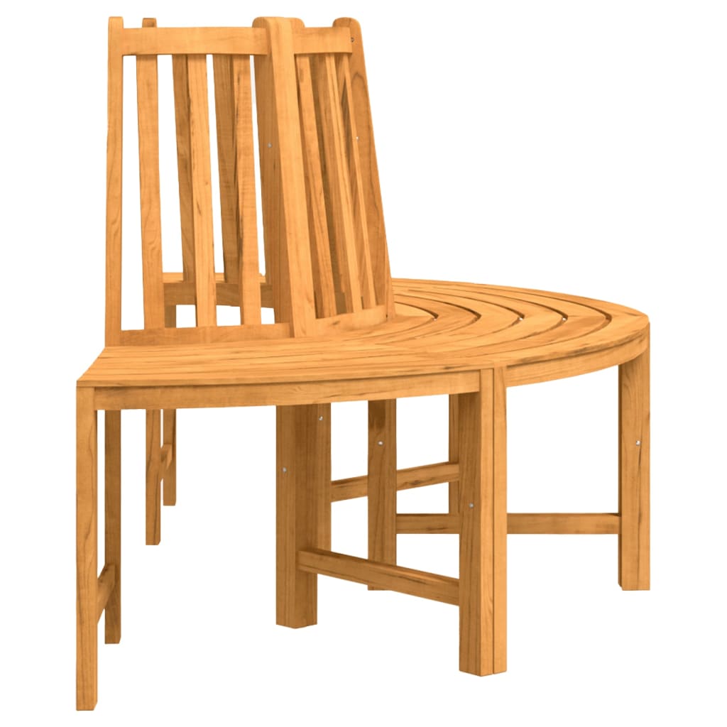 vidaXL Baumbank Halbrund Ø160 cm Massivholz Teak