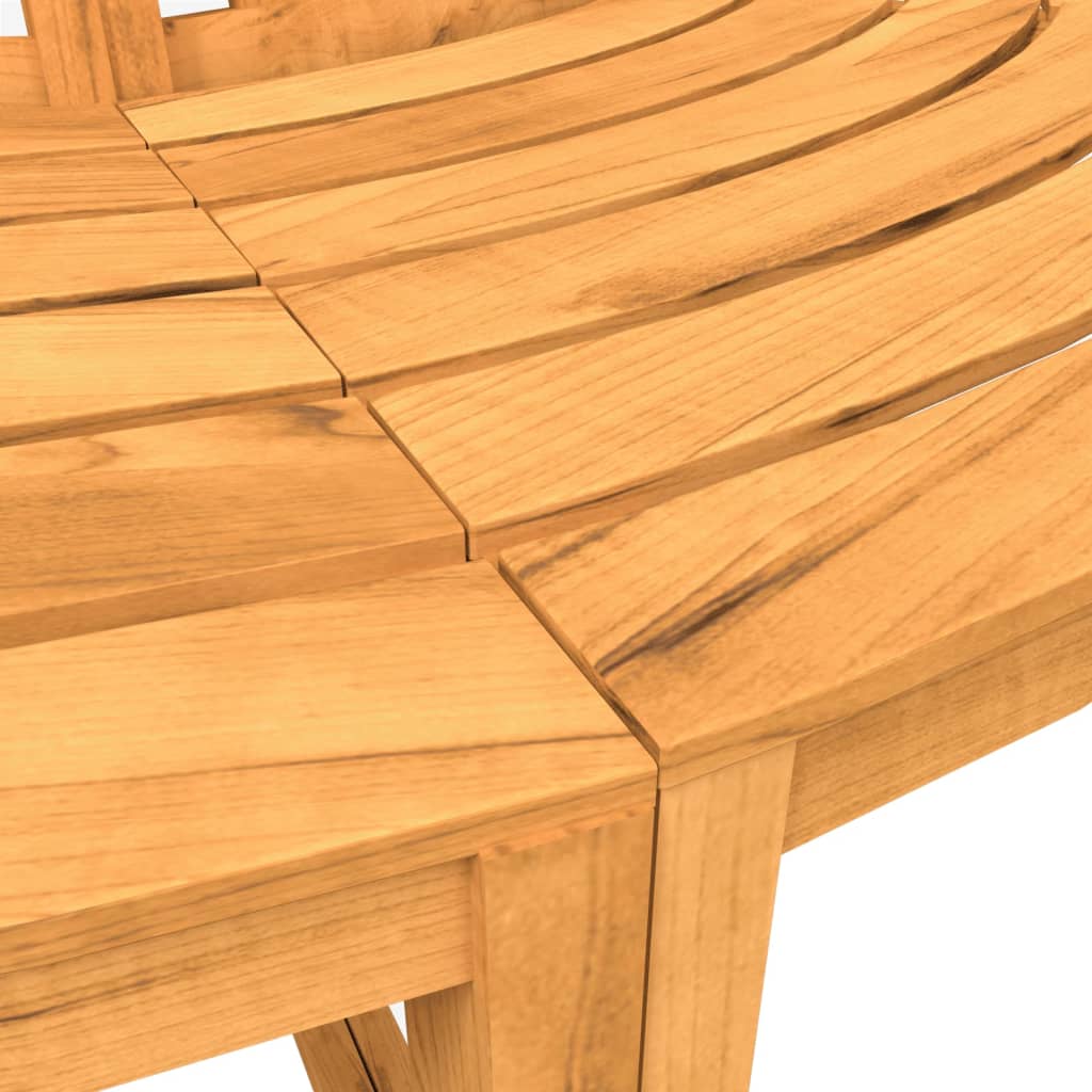 vidaXL Baumbank Halbrund Ø160 cm Massivholz Teak