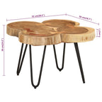 vidaXL Couchtisch 36 cm 4 Stämme Massivholz Akazie