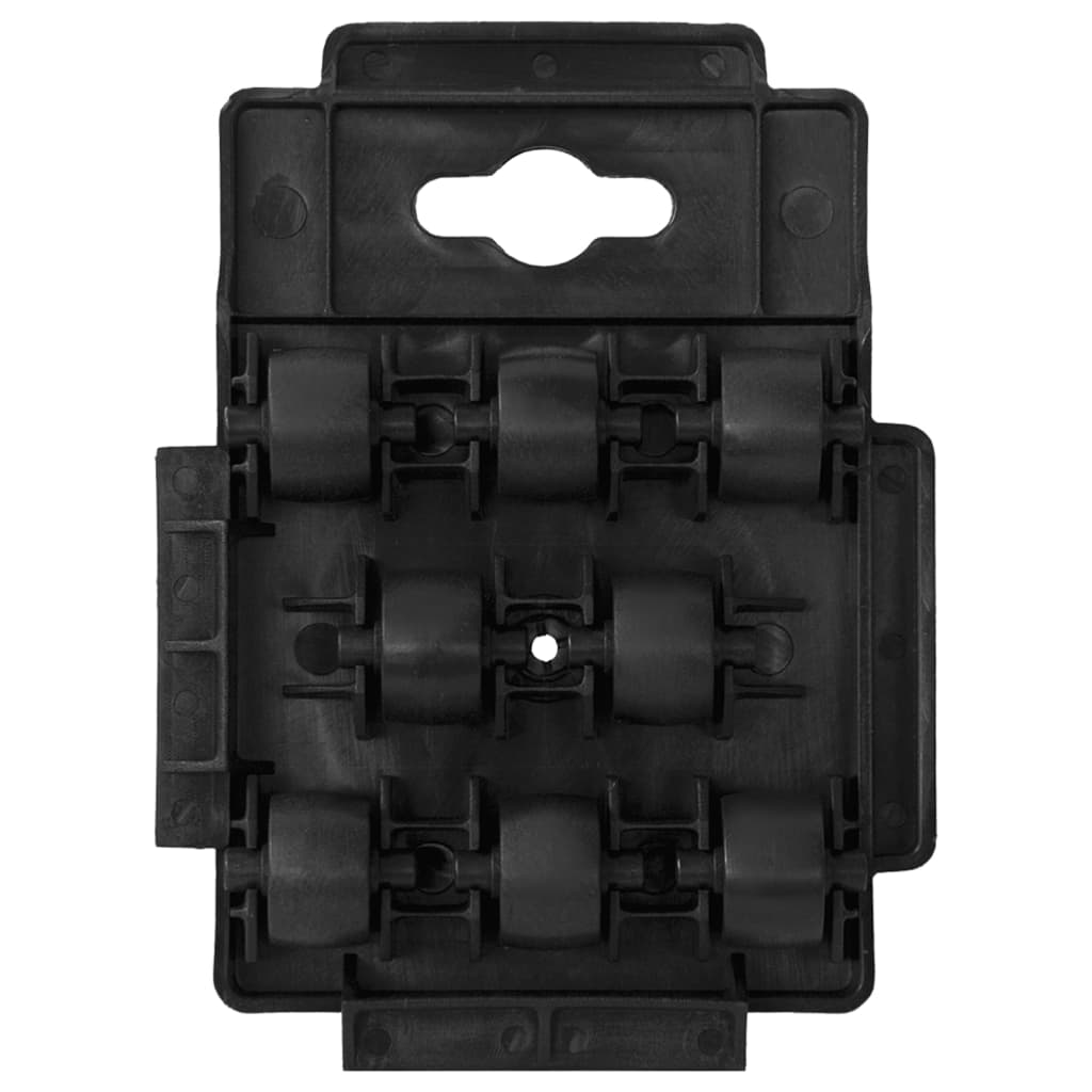 vidaXL Transportroller mit 8 Rollen 4 Stk. Schwarz Polypropylen 150 kg