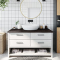 vidaXL Waschtischplatte Dunkelbraun 100x30x(2-4)cm Massivholz