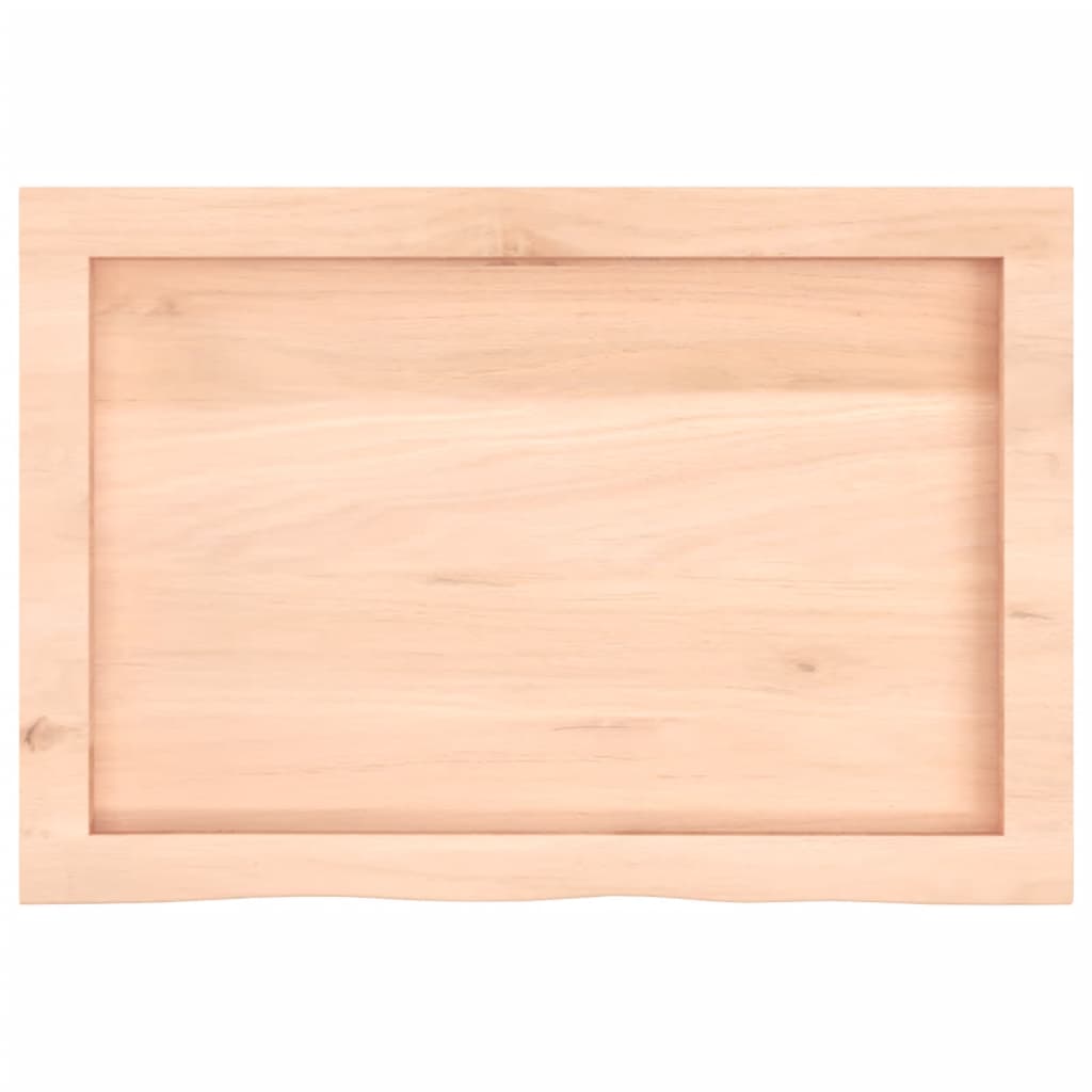 vidaXL Tischplatte 60x40x(2-4) cm Massivholz Eiche Unbehandelt