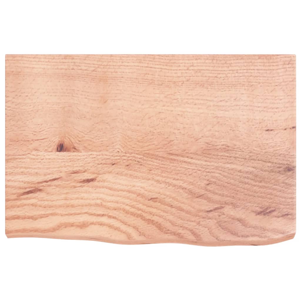 vidaXL Tischplatte Hellbraun 60x40x(2-4) cm Massivholz Eiche Behandelt