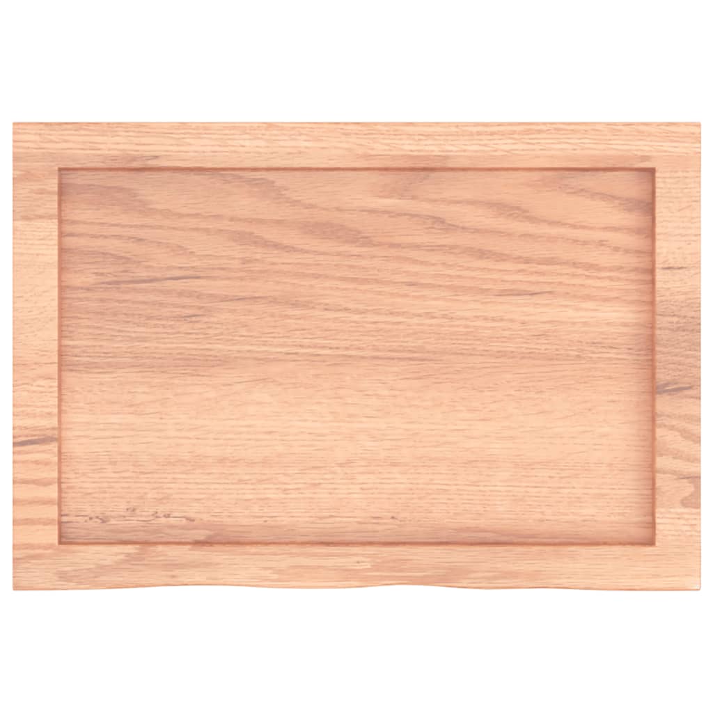 vidaXL Tischplatte Hellbraun 60x40x(2-4) cm Massivholz Eiche Behandelt