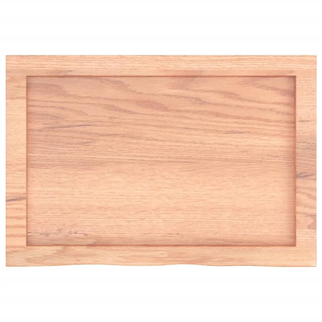 vidaXL Tischplatte Hellbraun 60x40x(2-6) cm Massivholz Eiche Behandelt