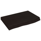 vidaXL Tischplatte Dunkelbraun 60x40x(2-6)cm Massivholz Eiche