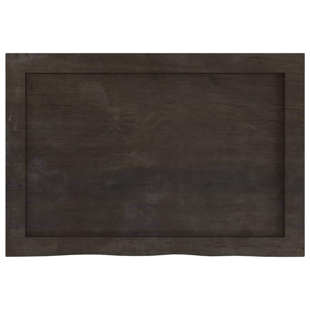 vidaXL Tischplatte Dunkelbraun 60x40x(2-6)cm Massivholz Eiche