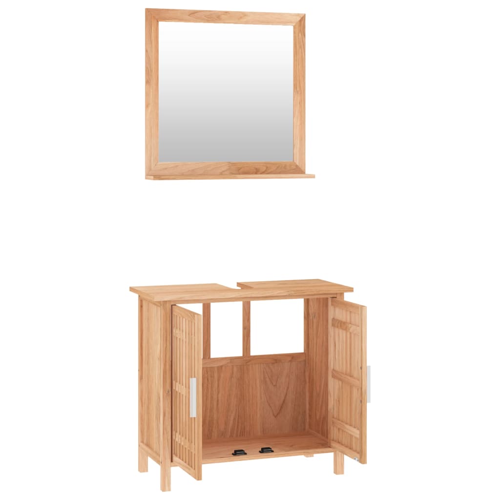 vidaXL 2-tlg. Badmöbel-Set Massivholz Nussbaum