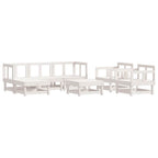 vidaXL 7-tlg. Garten-Lounge-Set mit Kissen Weiß Massivholz