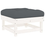 vidaXL 7-tlg. Garten-Lounge-Set mit Kissen Weiß Massivholz