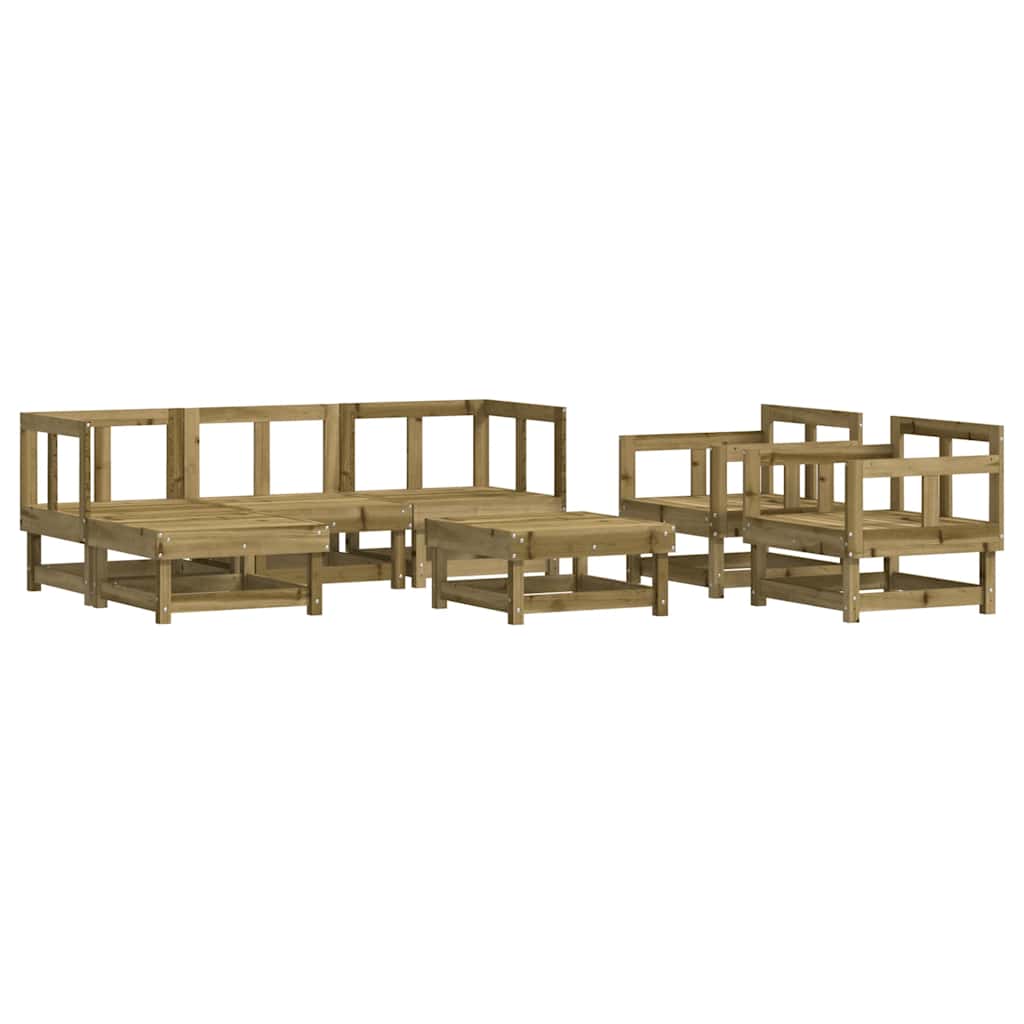 vidaXL 7-tlg. Garten-Lounge-Set mit Kissen Imprägniertes Kiefernholz