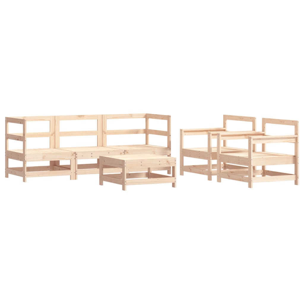 vidaXL 6-tlg. Garten-Lounge-Set mit Kissen Massivholz