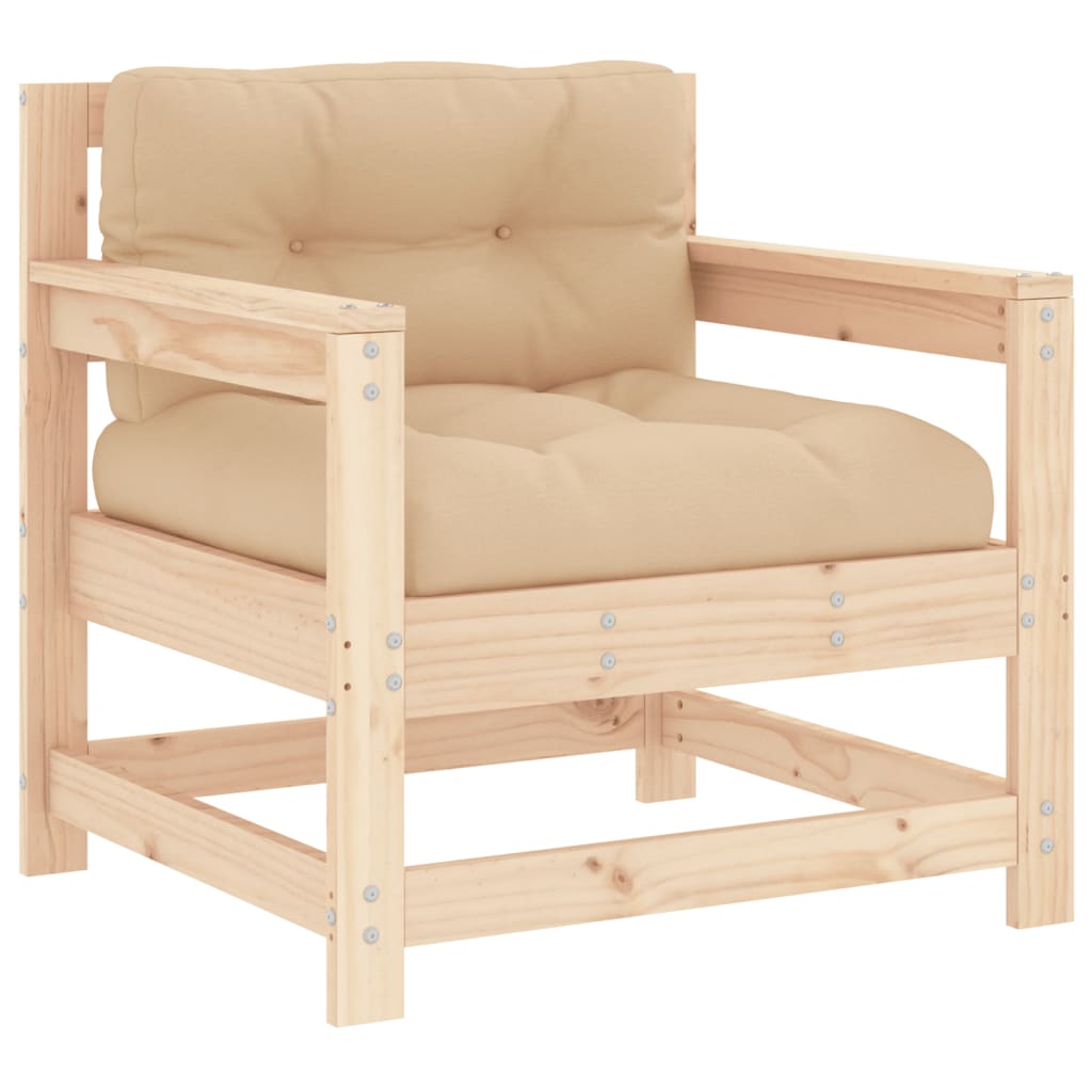 vidaXL 6-tlg. Garten-Lounge-Set mit Kissen Massivholz