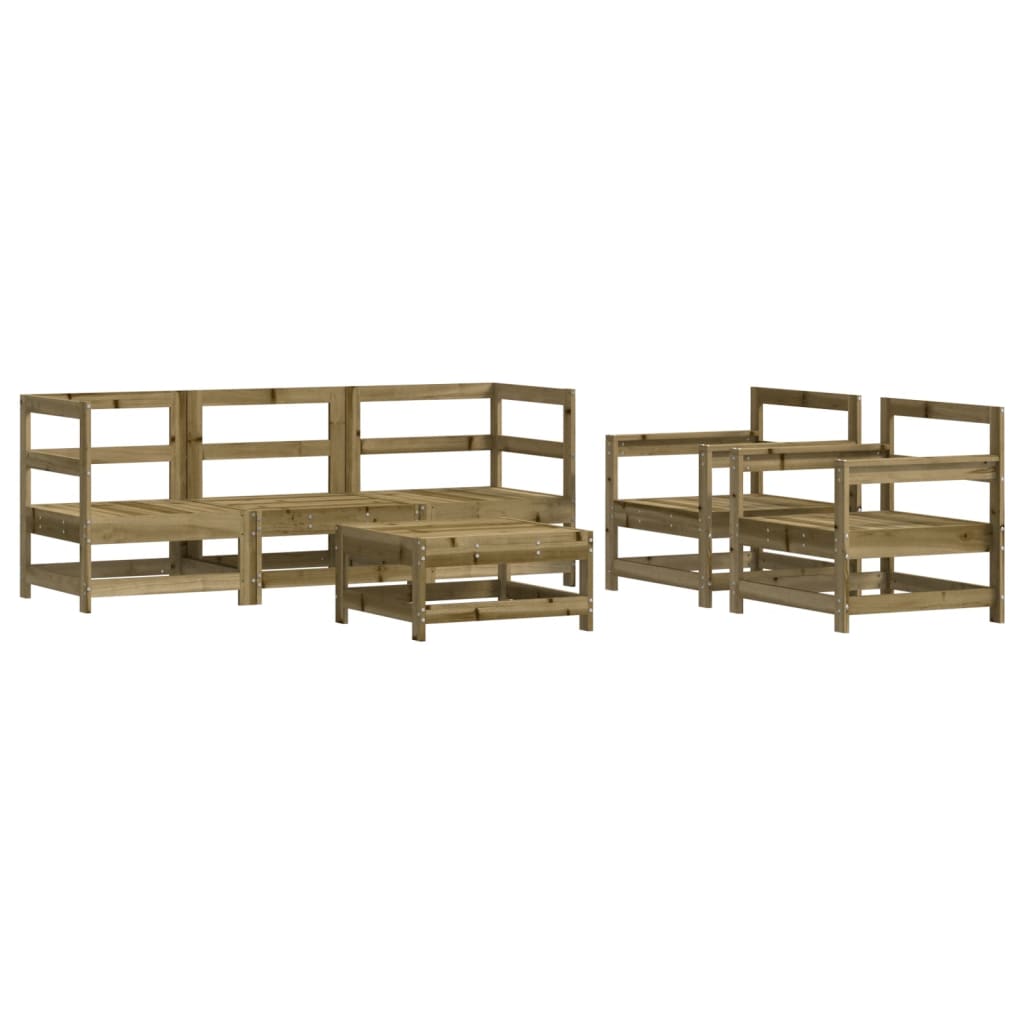 vidaXL 6-tlg. Garten-Lounge-Set mit Kissen Imprägniertes Kiefernholz