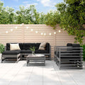vidaXL 7-tlg. Garten-Lounge-Set mit Kissen Weiß Massivholz