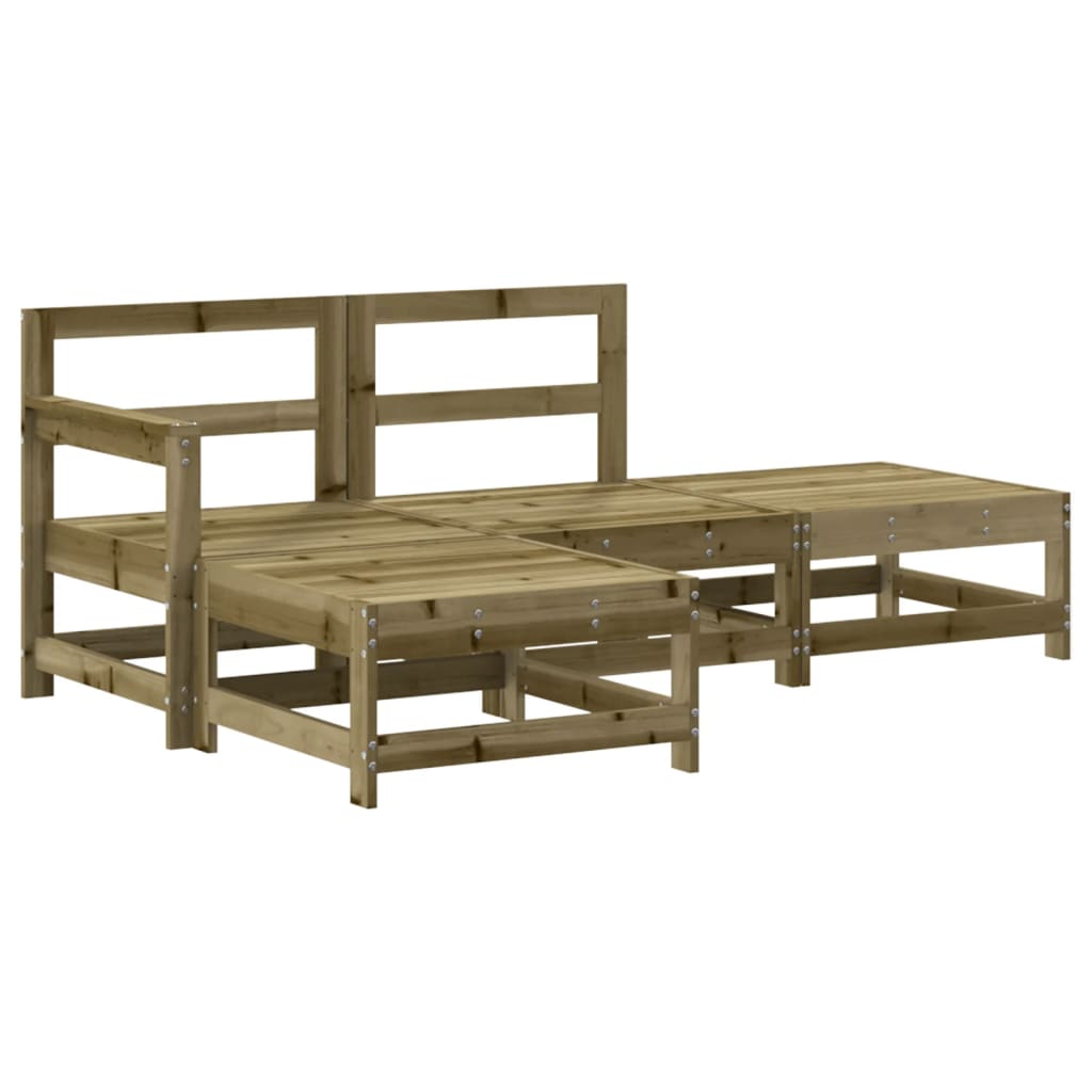 vidaXL 4-tlg. Garten-Lounge-Set mit Kissen Kiefernholz Imprägniert