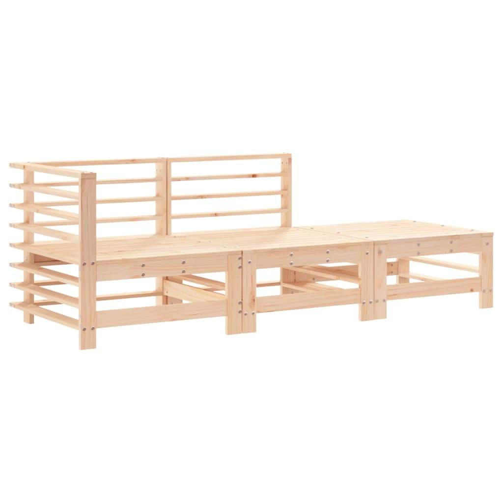 vidaXL 3-tlg. Garten-Lounge-Set mit Kissen Massivholz