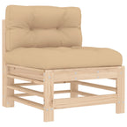vidaXL 3-tlg. Garten-Lounge-Set mit Kissen Massivholz