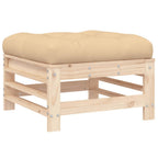 vidaXL 3-tlg. Garten-Lounge-Set mit Kissen Massivholz