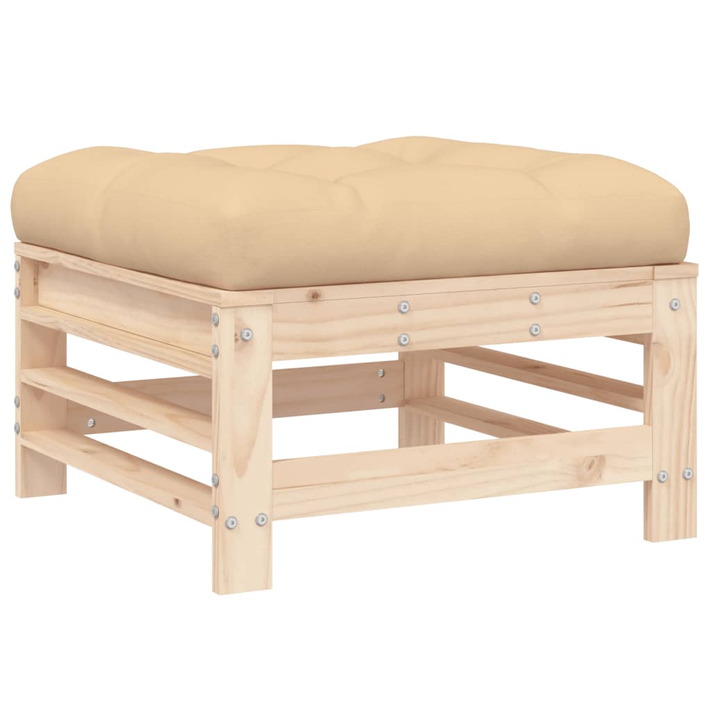 vidaXL 3-tlg. Garten-Lounge-Set mit Kissen Massivholz