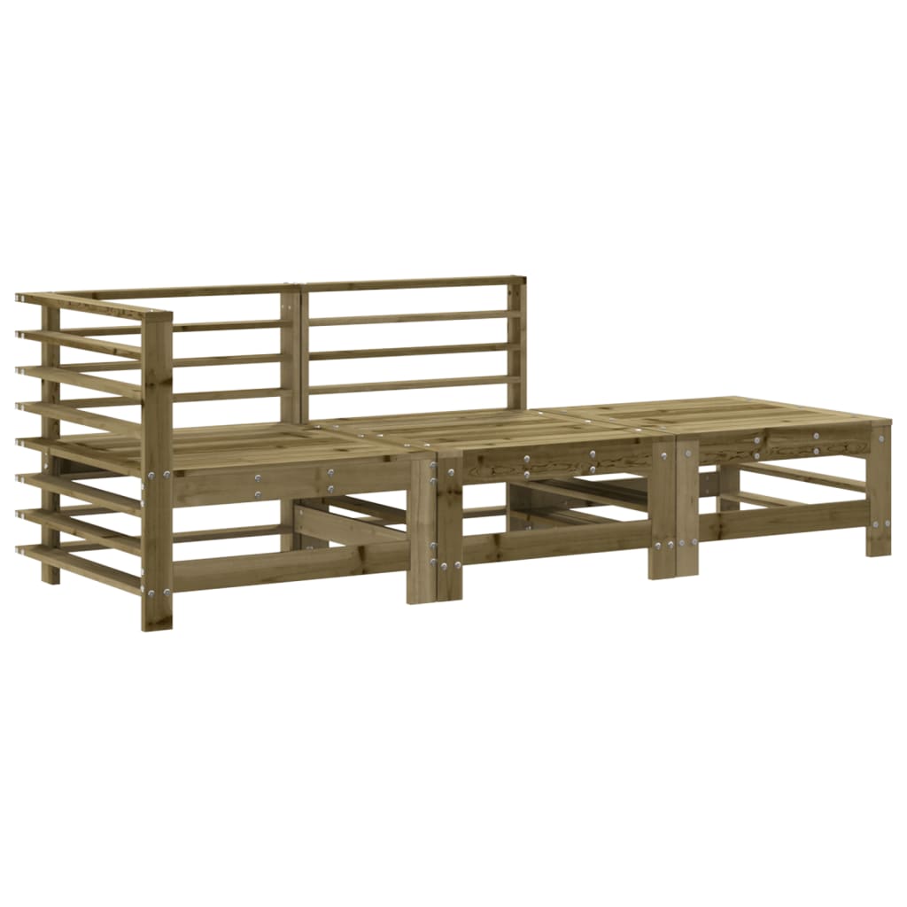 vidaXL 3-tlg. Garten-Lounge-Set mit Kissen Kiefernholz Imprägniert