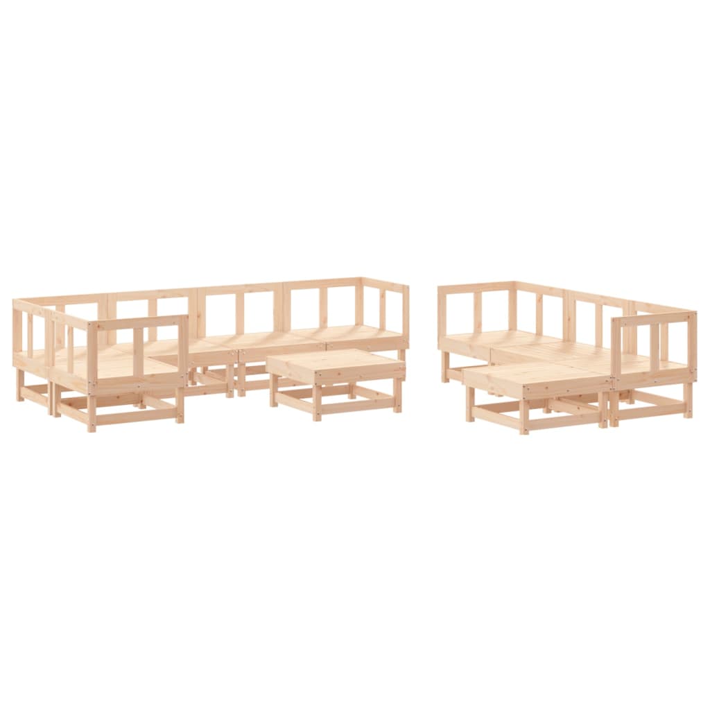 vidaXL 10-tlg. Garten-Lounge-Set mit Kissen Massivholz