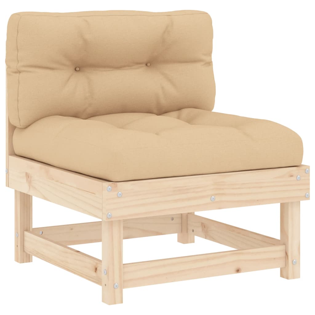 vidaXL 10-tlg. Garten-Lounge-Set mit Kissen Massivholz