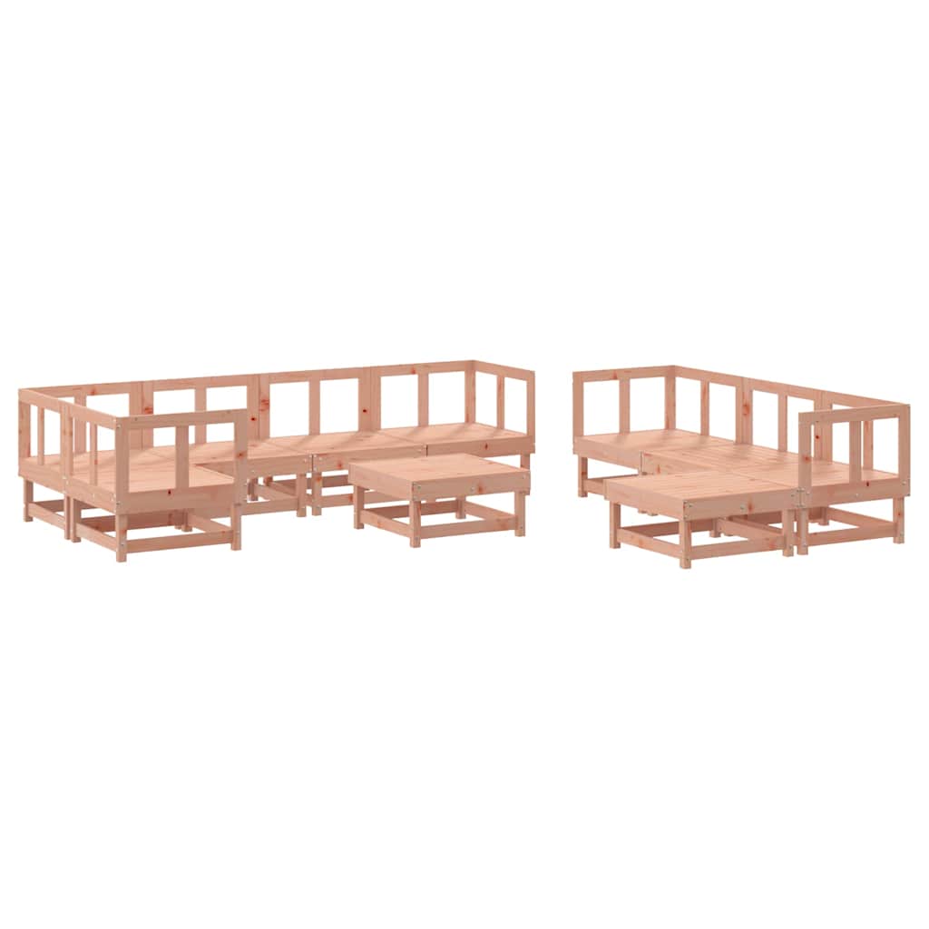 vidaXL 10-tlg. Garten-Lounge-Set mit Kissen Massivholz Douglasie